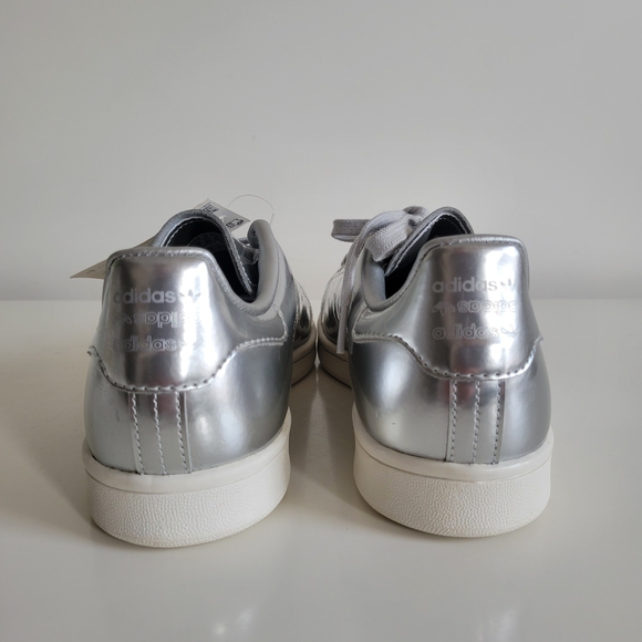 Adidas Stan Smith Silver Metallic Low Top Sneakers Women's Size US8.5 FW5477 - Picture 4 of 14